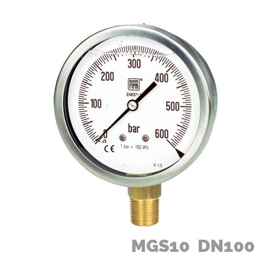Manómetro en aleación de cobre MGS10 DN100 - Nuova Fima