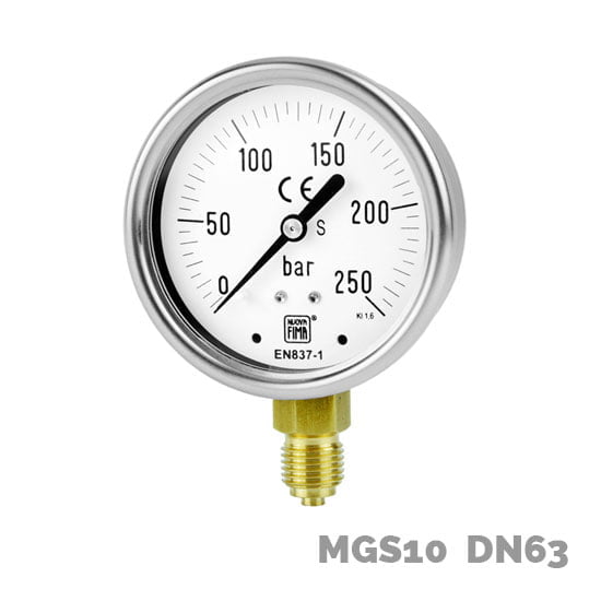 Manómetro en aleación de cobre MGS10 DN63 - Nuova Fima