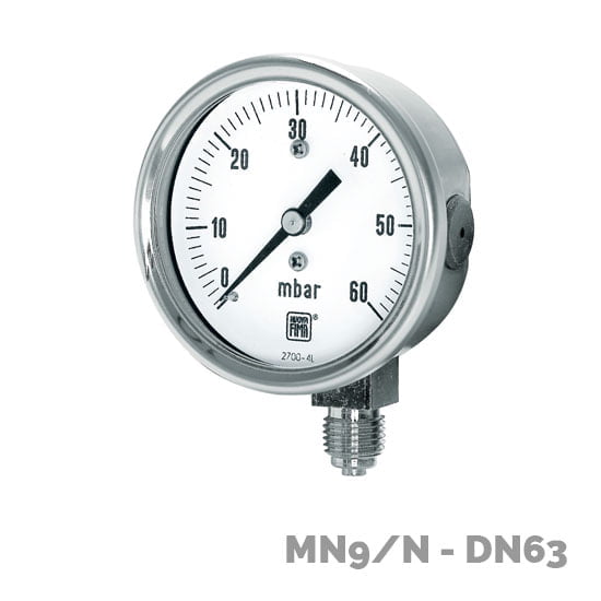 Manómetros para baja presión MN9/N DN63 - Nuova Fima
