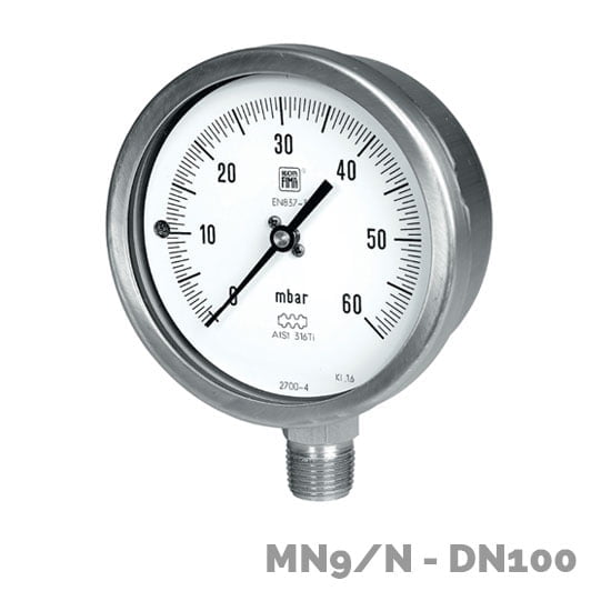 Manómetros para baja presión MN9/N DN100 - Nuova Fima