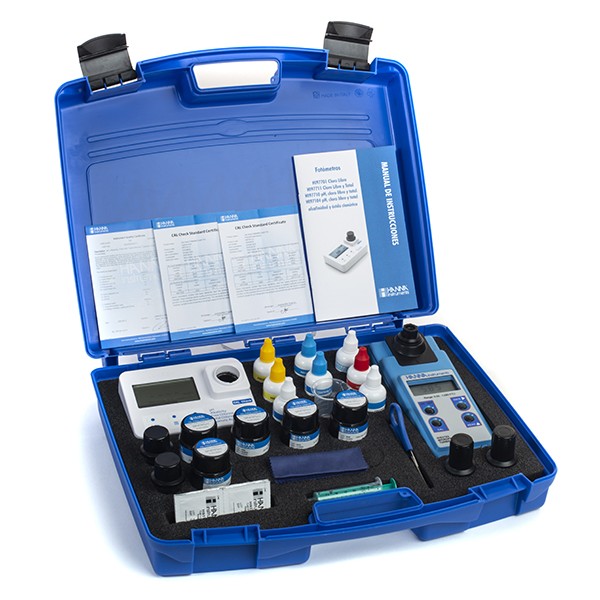 Turbidimetro y fotometro multiparametrico portatil cloro libre y total ph acido cianurico